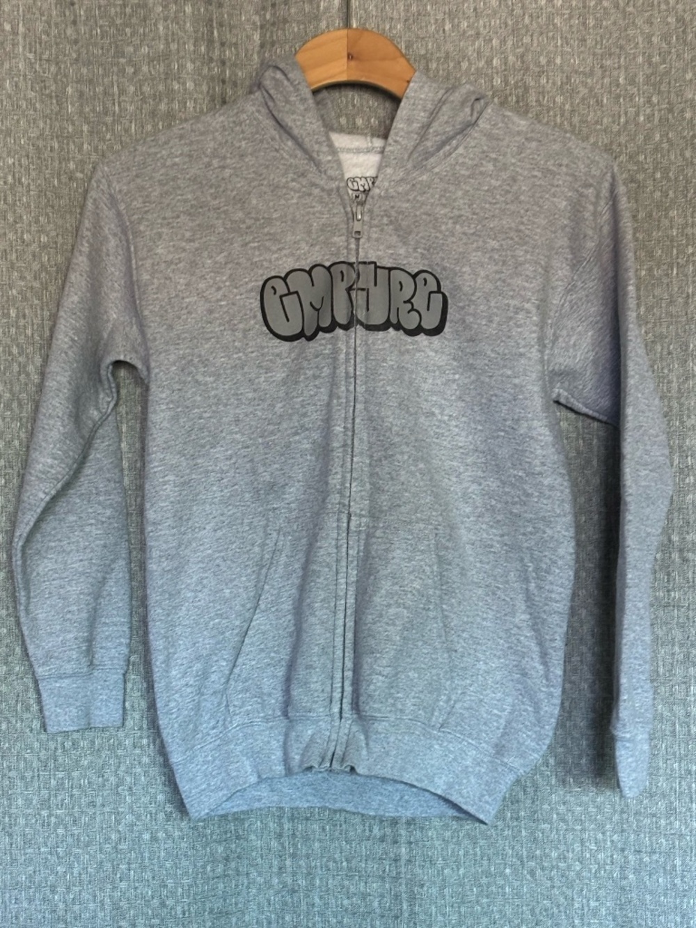 Empyre Gray Zip Hoodie Youth Medium Full Zip Fleece Skate Streetwear